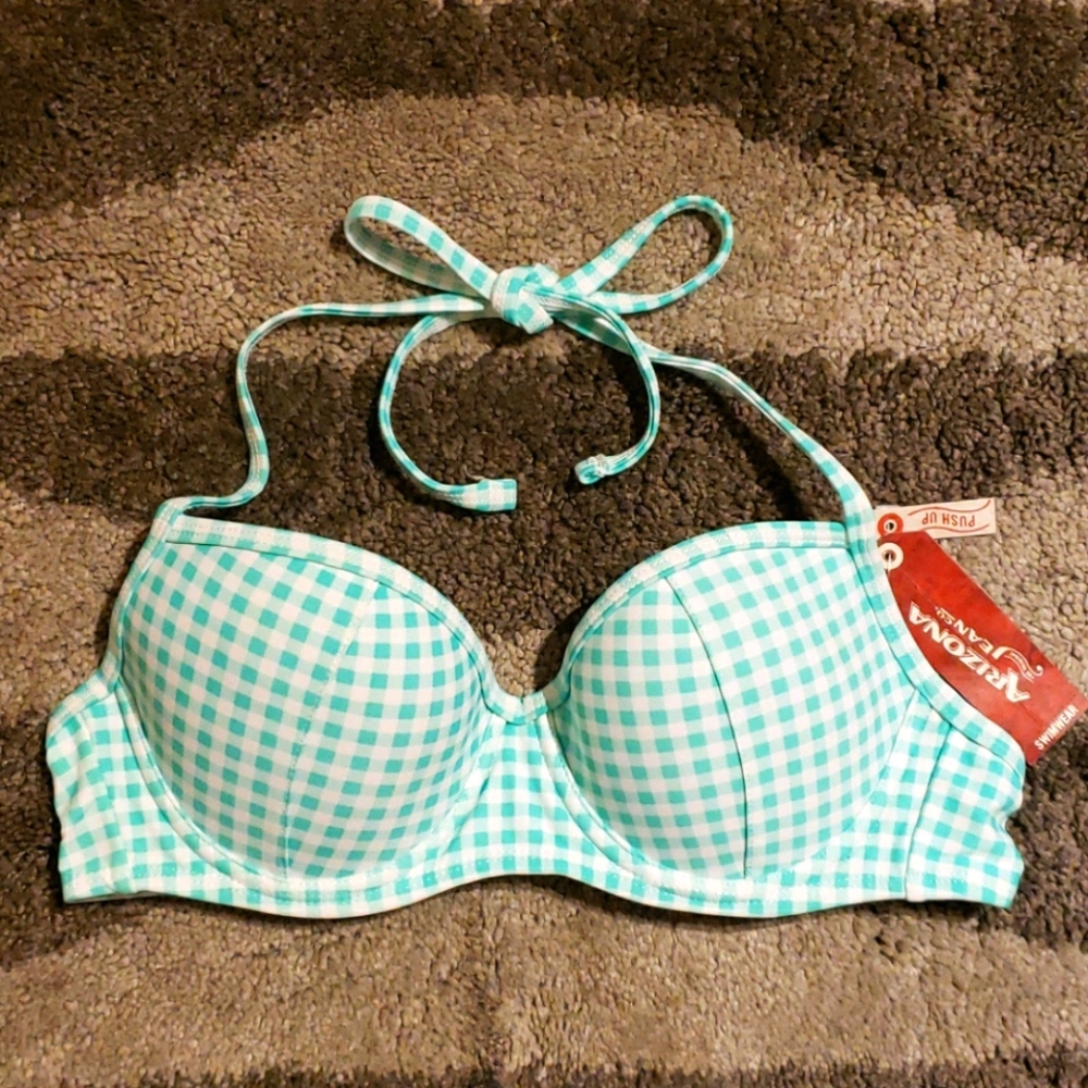 Vintage style gingham bikini top